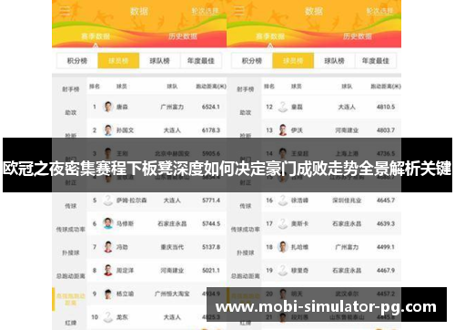 欧冠之夜密集赛程下板凳深度如何决定豪门成败走势全景解析关键